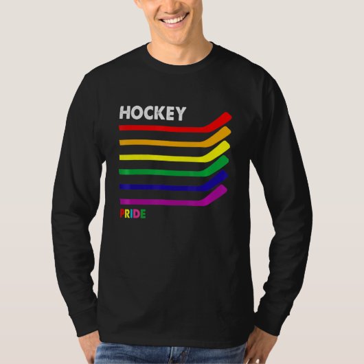 プライド月LGBTゲイトランスジェンダー国旗アイスホッケーS Tシャツ (正面)