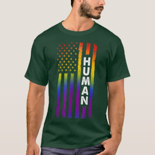 プライド月TシャツHUMAN LGBTフラグゲイトランスジェンデ Tシャツ