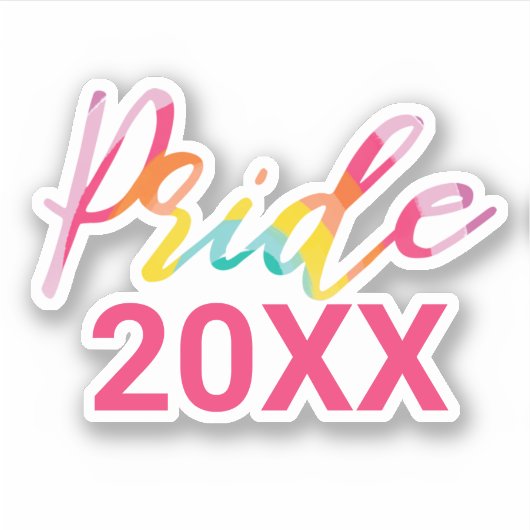 プライド水彩虹の台本とカスタム年 シール (正面)
