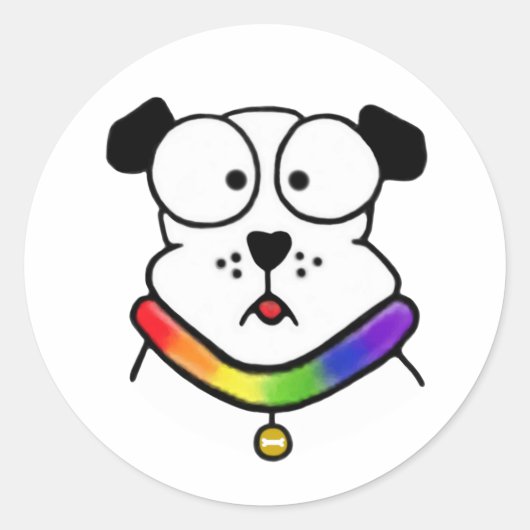 プライド犬のステッカー ラウンドシール (正面)