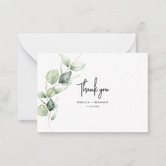 プライド素朴のタータンチェック結婚ユーカリありがとう ノートカード (正面)