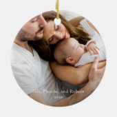 プライド素朴ファミリーフォトクラシックタータンチェック セラミックオーナメント (裏面)