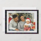プライド素朴ファミリーフォトマルコムタータンチェッククリスマス シーズンカード (正面)
