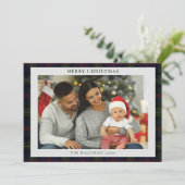 プライド素朴ファミリーフォトマルコムタータンチェッククリスマス シーズンカード (スタンド正面)