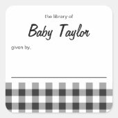 プライド素朴ベイビーシャワー蔵書票シール スクエアシール (正面)