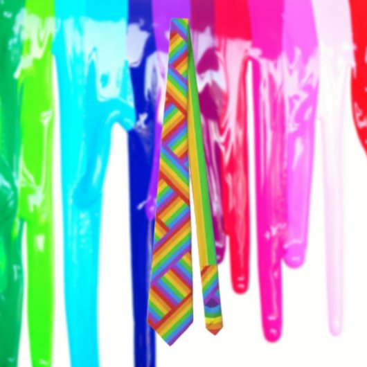 プライド織り:織り合わせ虹フラグ ネクタイ