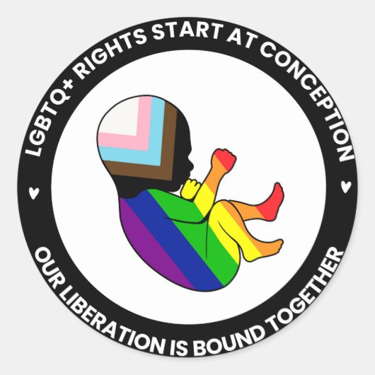 プライド胎児ステッカー（丸） ラウンドシール (正面)