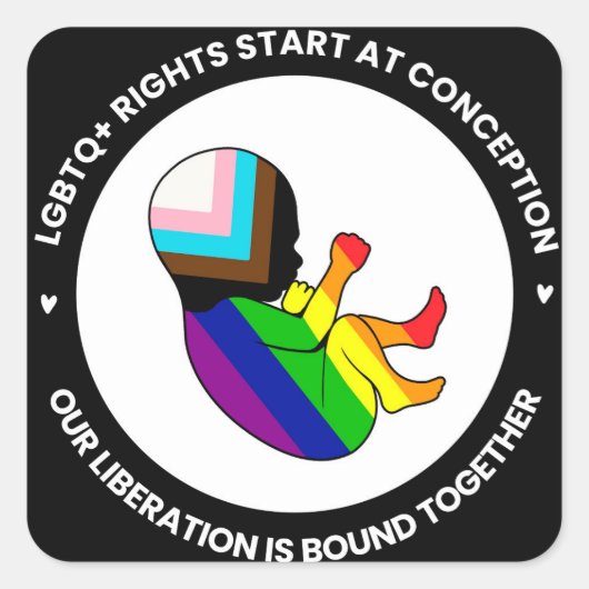 プライド胎児ステッカー(正方形) スクエアシール (正面)