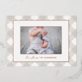 プライド自然モダン素朴なエレガント写真の休日 箔シーズンカード (正面)