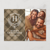 プライド自然モノグラム写真クリスマス シーズンポストカード (正面)