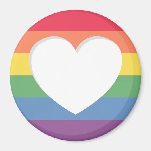 プライド虹の旗をテーマにした磁石 マグネット (正面)