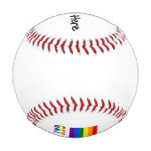 プライド虹色旗 パーソナライズ名前 , 野球ボール (裏面)