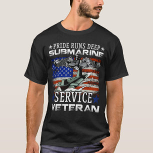 プライド走深い潜水艦サービス退役軍人フラグパット Tシャツ