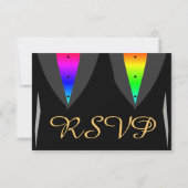 プライド陽気な結婚RSVPとAglowハート 出欠カード (裏面)