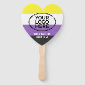 プライド非バイナリフラグのカスタムロゴ ハンドファン (裏面)