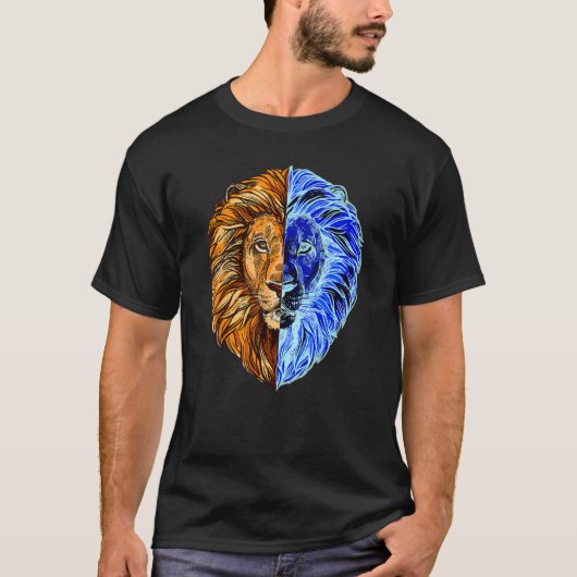 プライド高い力強い獅子座の占星術ヘッドプライドの大きなC Tシャツ (正面)