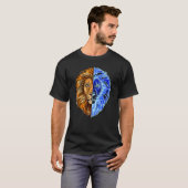 プライド高い力強い獅子座の占星術ヘッドプライドの大きなC Tシャツ (正面フル)