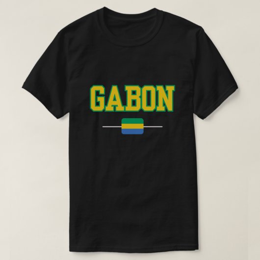 プライド鮮やかガボン国旗Tシャツ Tシャツ (デザイン正面)