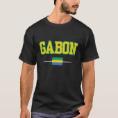 プライド鮮やかガボン国旗Tシャツ Tシャツ (正面)