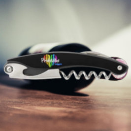 プライド鮮やかビブ：虹のハートでアンコルク ソムリエナイフ