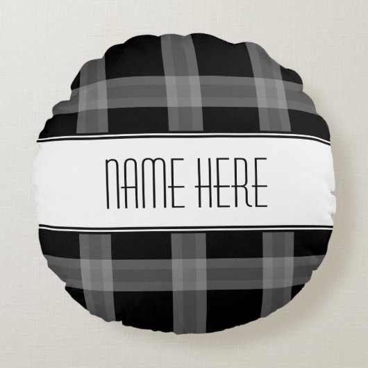プライド黒カスタム化粧枕 ラウンドクッション (正面)