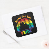 プライド70のオートバイレインボーサンセットに沿って スクエアシール (封筒)