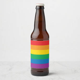 プライド のカラフルな虹のデザイン ビールラベル