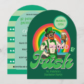 プライド & アイルランド語 セントパトリック LGBTQ+ バチェラーパーティー 招待状 (正面/裏面)