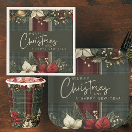 プライド&エレガントポインセティアスクリスマスホリデー スタンダードカクテルナプキン