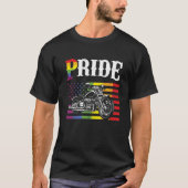 プライド、ゲイバイクもしくは自転車に乗る人、LGBTオートバイクラブ、ゲイプライド Tシャツ (正面)