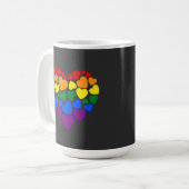プライド-ゲイレインボーカラーハートfor love           コーヒーマグカップ (正面左)