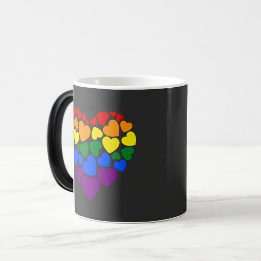 プライド-ゲイレインボーカラーハートfor love モーフィングマグカップ (正面左)