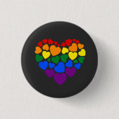 プライド-ゲイレインボーカラーハートfor love b 缶バッジ (正面)