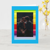 プライド ゲイ カップル 折りたたみ グリーティング カード (黄色い花)