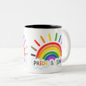 プライド&シャインLGBTQ+レインボーサンライズハッピー ツートーンマグカップ (正面右)