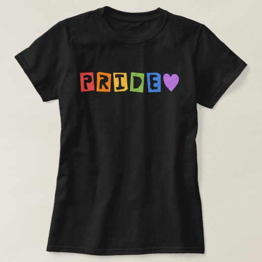プライド タイポグラフィ レインボー Tシャツ (デザイン正面)