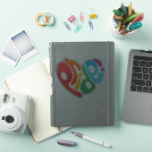 "プライド"ハート型タイポグラフィデザイン シール (iPadカバー)