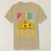 プライド&ピザLGBTゲイプライドレインボー国旗LGBTQ Tシャツ (デザイン正面)