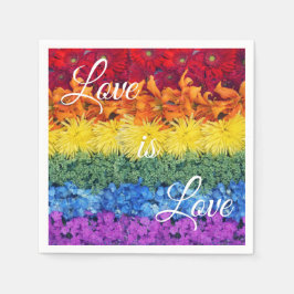 プライド フラワー ウェディング ペーパー ナプキン Love Is Love スタンダードカクテルナプキン