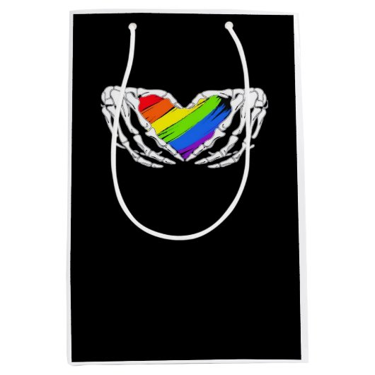 プライド-プライドスケルトンハンドとハートクラシック2 ミディアムペーパーバッグ (正面)