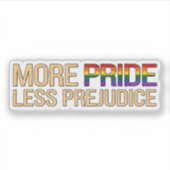 プライド・マンス LGBTQ+ アイデンティティを祝おう More Pride Less Preju シール (正面)