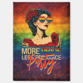 プライド・マンス LGBTQ+ アイデンティティを祝おう More Pride Less Preju マグネット (正面)