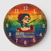 プライド・マンス LGBTQ+ アイデンティティを祝おう More Pride Less Preju ラージ壁時計 (正面)