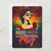 プライド・マンス LGBTQ+ アイデンティティを祝おう More Pride Less Preju 招待状 (正面)