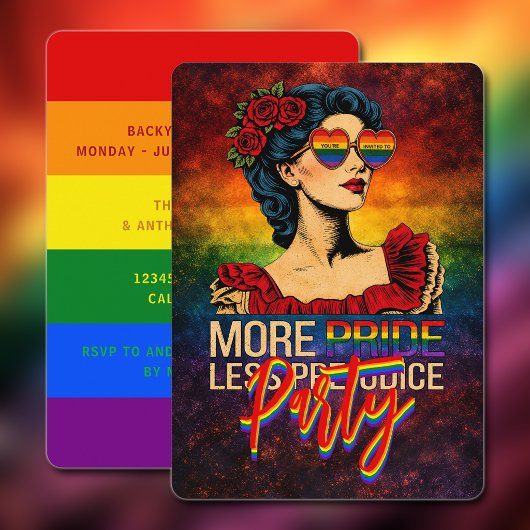 プライド・マンス LGBTQ+ アイデンティティを祝おう More Pride Less Preju 招待状