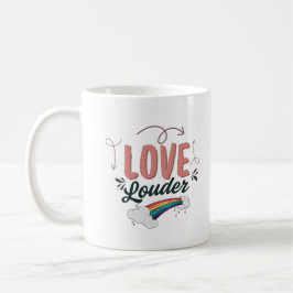 プライド&ラウド LGBTQ レインボー コーヒーマグ プライドギフト コーヒーマグカップ