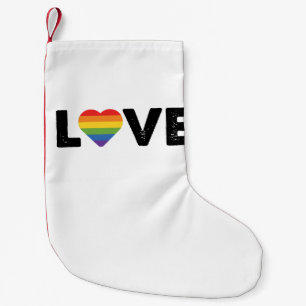プライド・ラブ・イズ・ラブ・ゲイ・エクイティ・レインボー・LGBTQ スモールクリスマスストッキング