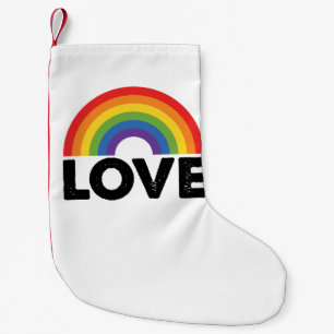 プライド・ラブ・イズ・ラブ・ゲイ・エクイティ・レインボー・LGBTQ スモールクリスマスストッキング