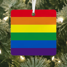 プライド レインボー カラーストライプ LGBT ゲイ フラッグ メタルオーナメント