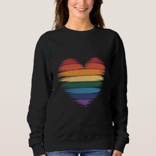 プライド レインボー ハートプリント LGBT ゲイプライド スウェットシャツ